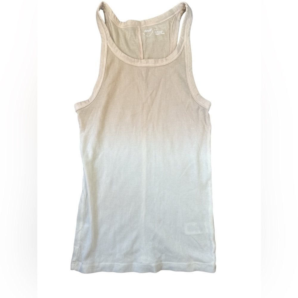 Aerie ombre ribbed tank top S NWT tan cream neutral - Picture 5 of 6